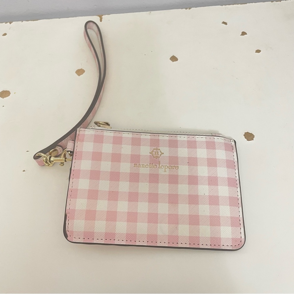 Nanette Lepore Pink Gingham Wristlet